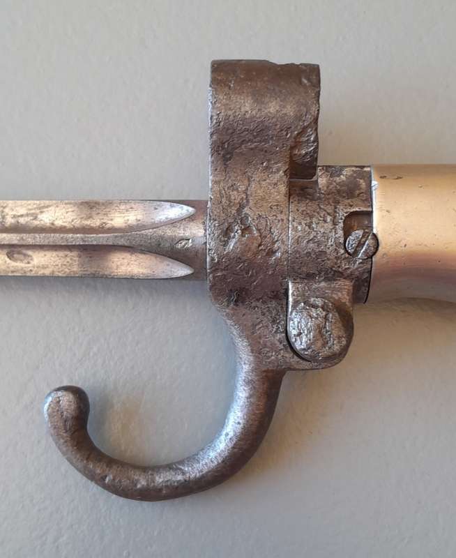 Original French WWI Lebel M1886 Nickel Handle Cruciform Épée Bayonet (First Pattern).