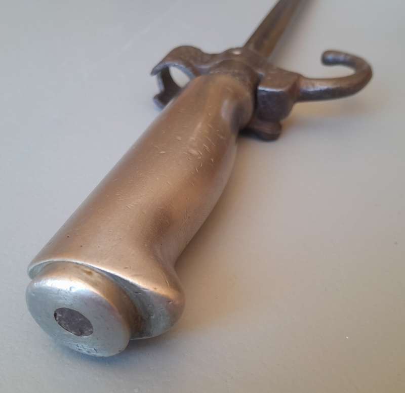 Original French WWI Lebel M1886 Nickel Handle Cruciform Épée Bayonet (First Pattern).