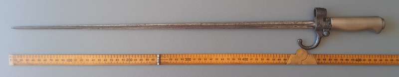 Original French WWI Lebel M1886 Nickel Handle Cruciform Épée Bayonet (First Pattern).