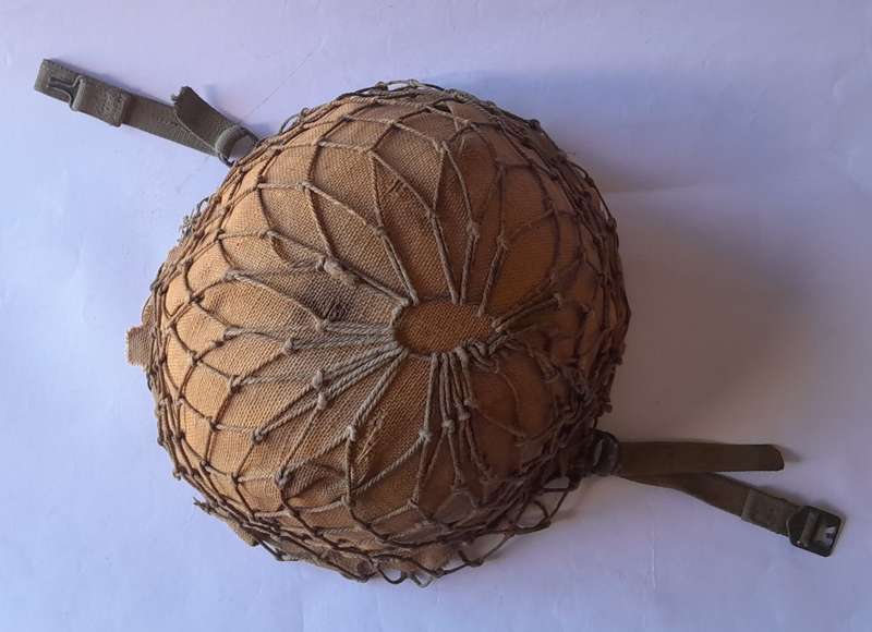 Vintage SADF Staaldak Helmet With Full Bush Camo Netting And Inner.