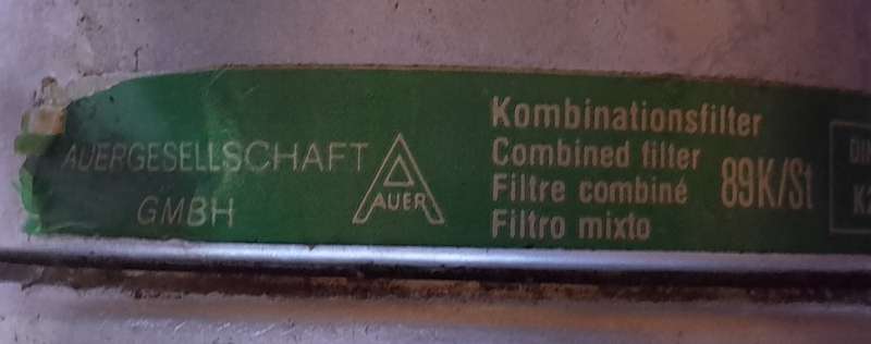 1950`s German Auer 744 Vollmaske Gas Mask With Original Filter.
