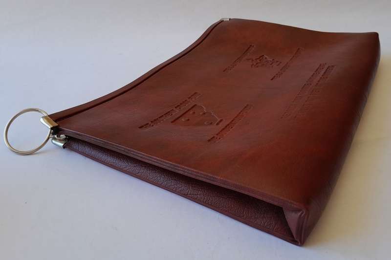 Vintage S.A. Defence Force Fund Border War Leather Document Holder.