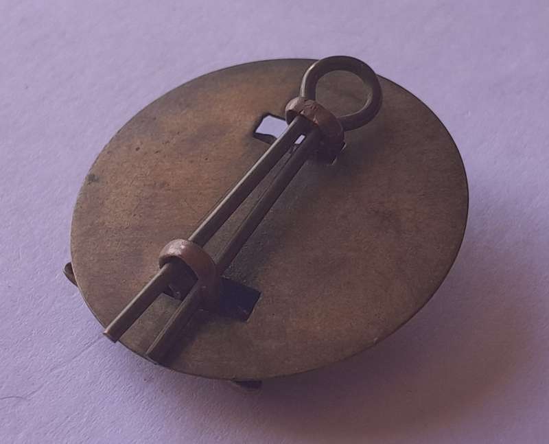 WW2 British Army Officers Rank Crown Badge With Backplate.  Lugs intact.