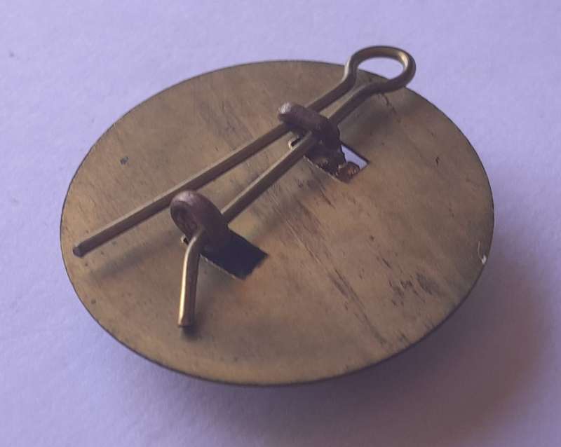 WW2 British Army Officers Rank Crown Badge With Backplate.  Lugs Intact.