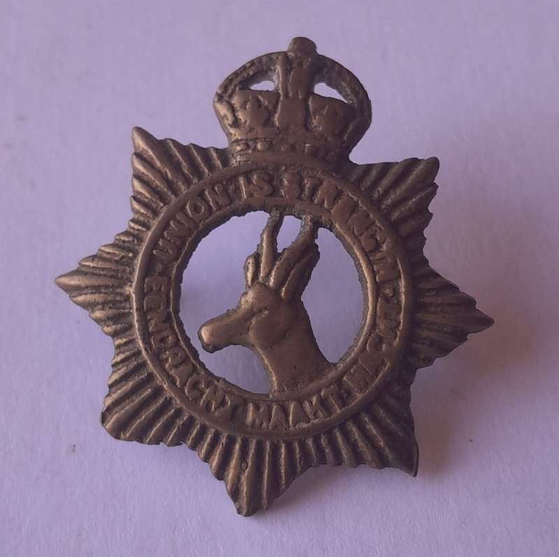 WW2 South African Infantry Badge with Crown.  Lugs Intact.