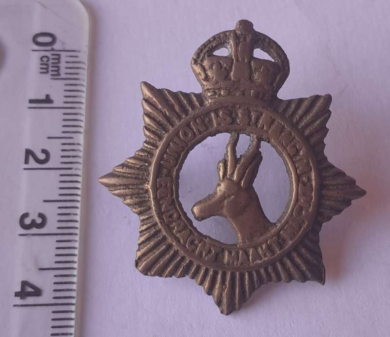WW2 South African Infantry Badge with Crown.  Lugs Intact.