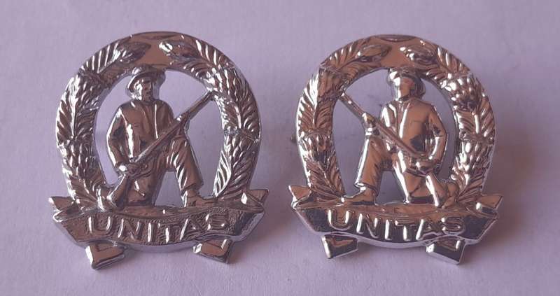 Pair SADF Commando Collar Badges (Facing).  Pins Intact.
