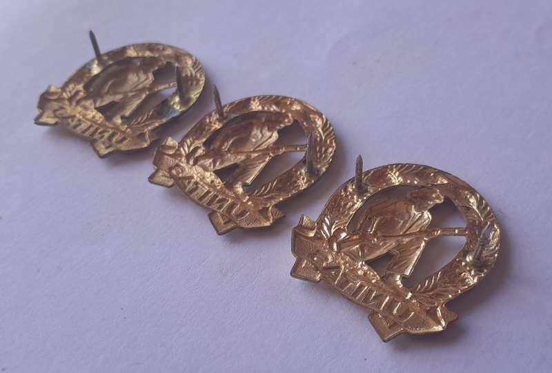 Lot of 3 x SADF Commando Collar Badges. Pins Intact.