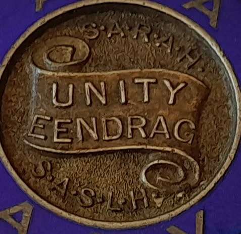 Solid Silver SA Railways And Harbours `A.S.A. / A.P.V.` Unity Badge.