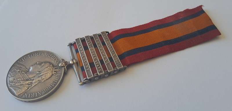 Boer War QSA Medal to `788 R.Q.M SERJT J.W. Wilson. Jo`burg M.R.` (JHB Mounted Rifles).