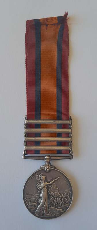 Boer War QSA Medal to `788 R.Q.M SERJT J.W. Wilson. Jo`burg M.R.` (JHB Mounted Rifles).
