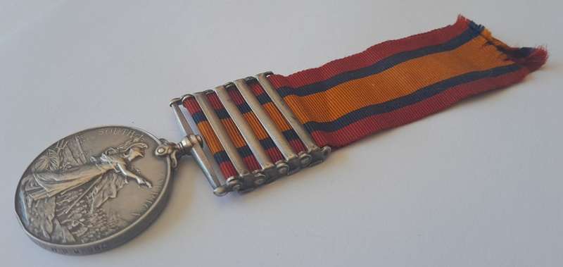 Boer War QSA Medal to `788 R.Q.M SERJT J.W. Wilson. Jo`burg M.R.` (JHB Mounted Rifles).