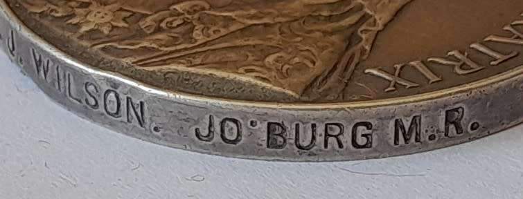 Boer War QSA Medal to `788 R.Q.M SERJT J.W. Wilson. Jo`burg M.R.` (JHB Mounted Rifles).