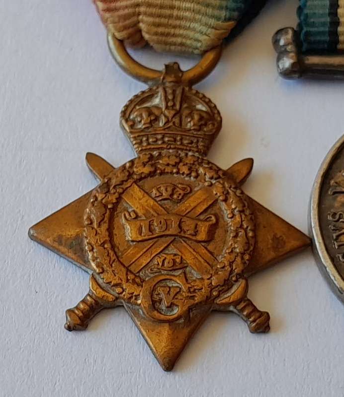 WW1 Miniature Medal Group with MiD Oak Leaf Clasp. Pin Intact.