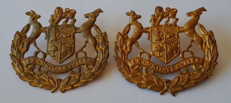 Pair SADF Warrant Officer Class 1 Gilt Rank Badges. Pins Intact.