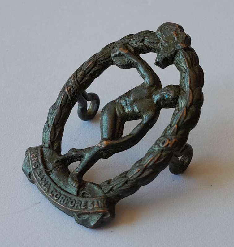 WW2 SA Physical Training Brigade Badge. Bronzed Brass. Lugs Intact.