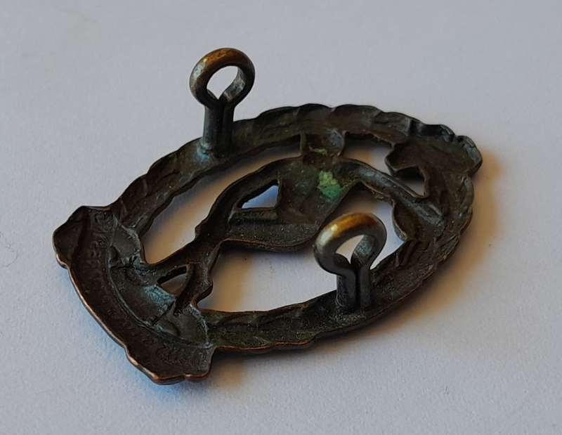 WW2 SA Physical Training Brigade Badge. Bronzed Brass. Lugs Intact.