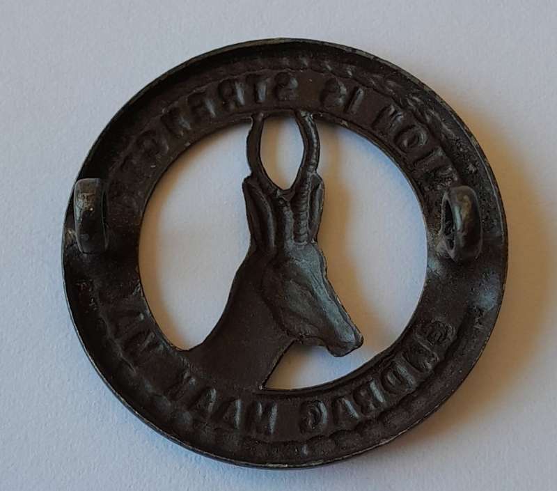 WW2 SA Infantry Badge. `Union Is Strength / Eendrag Maak Mag`. Lugs Intact.