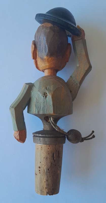 Vintage 1950`s Italian Anri `Hat Tipper` Bottle Stopper.