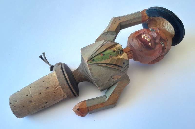 Vintage 1950`s Italian Anri `Hat Tipper` Bottle Stopper.