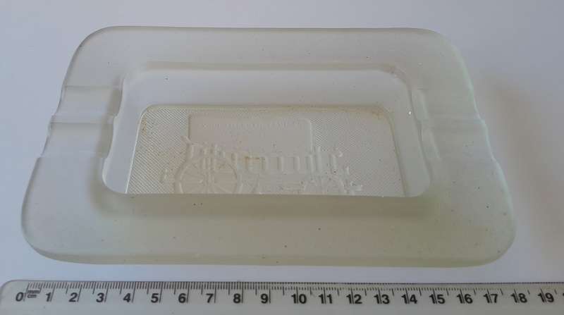 Rare Large `1838-1938 Voortrekker Eeufees` Frosted Glass Ashtray. Excellent Condition. 17 x 11.5 cm.