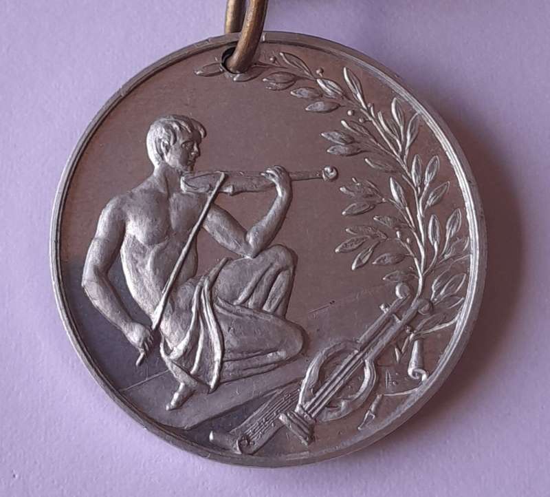 Antique 1914 Aluminium Music Medal.