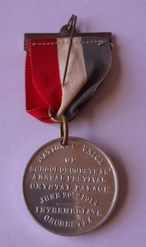 Antique 1914 Aluminium Music Medal.