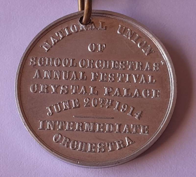Antique 1914 Aluminium Music Medal.