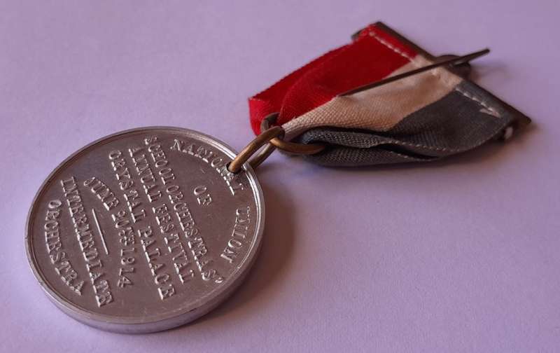 Antique 1914 Aluminium Music Medal.
