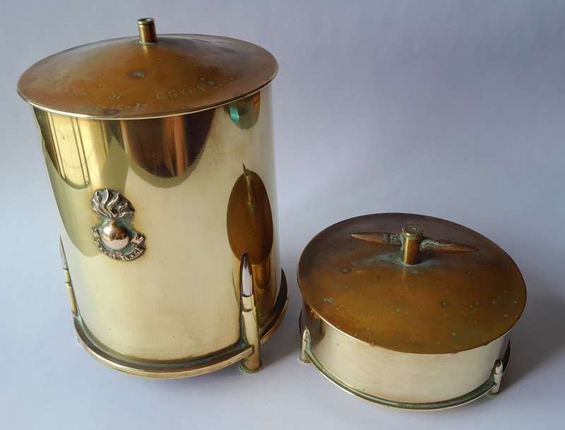 WW2 SA Engineer Corps North Africa Campaign Shell Casing And Bullets Trench Art Set.  1941-1943.