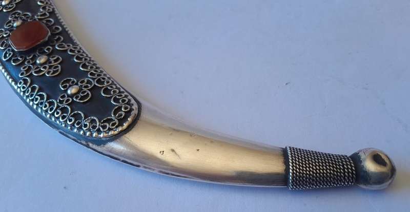 Antique Solid Silver Yemeni Ornate Dagger And Sheath.