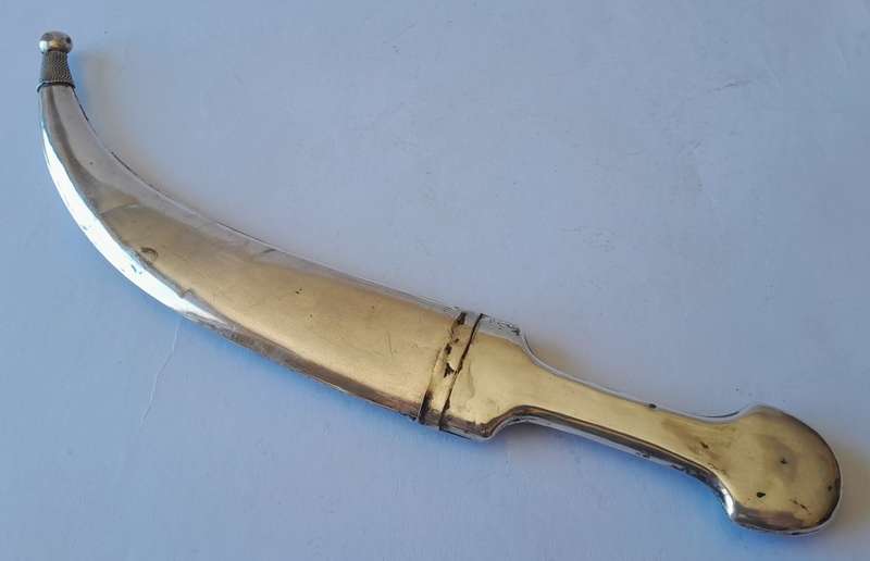Antique Solid Silver Yemeni Ornate Dagger And Sheath.