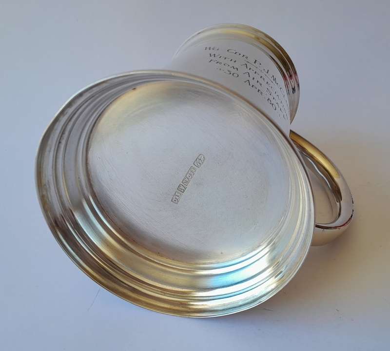 Rhodesian Bush War Airforce Mug to `Wg Cdr P.J. McClurg, From Air Staff, 30 Apr. `80.