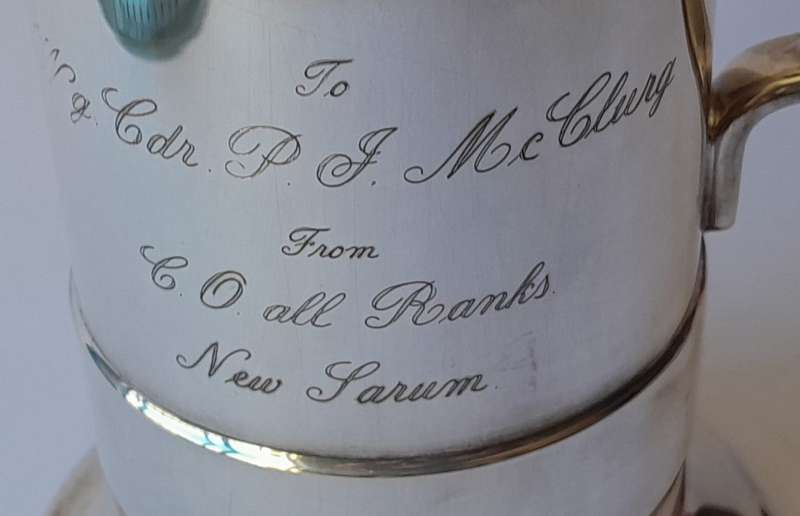 Rhodesian Bush War Airforce Tankard `To Wg Cdr P.J. McClurg From C.O. all Ranks, New Sarum`.
