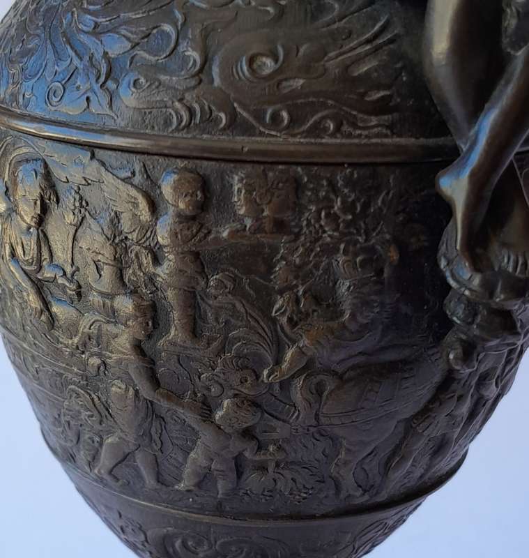 1880`s French Renaissance Revival Patinated Bronze Ewer.