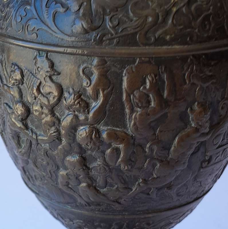 1880`s French Renaissance Revival Patinated Bronze Ewer.