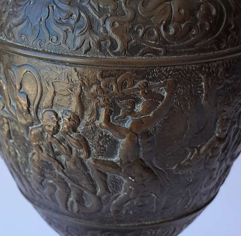 1880`s French Renaissance Revival Patinated Bronze Ewer.