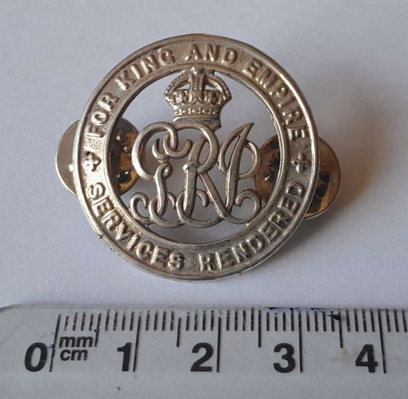 WW1 Silver War Badge "For King and Empire Services Rendered" Replica