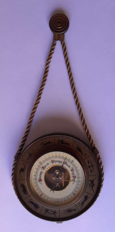 Vintage 1950`s West Germany Zodiac Hanging Barometer.
