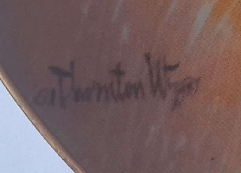 Vintage Plate By Viletta. `Autumn Wanderer ` By Artist `Thornton Utz`. Signed And Dated. 22 cm.