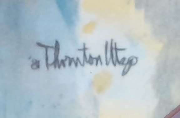 Vintage Plate By Viletta. `First Catch` By Artist `Thornton Utz`. Signed And Dated. 22 cm.