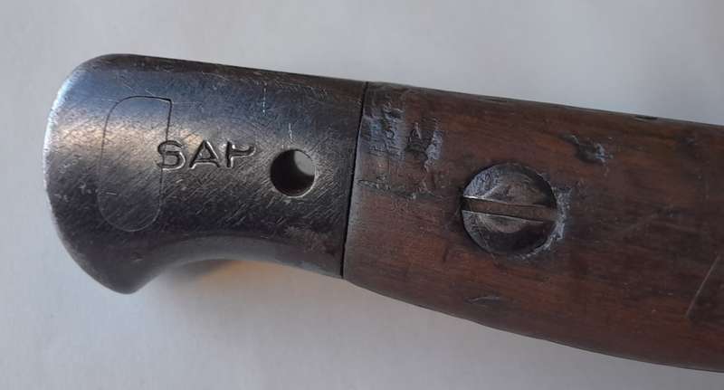 S.A. Police Issue 1907 Pattern Wilkinson Sword Bayonet With Leather Scabbard.