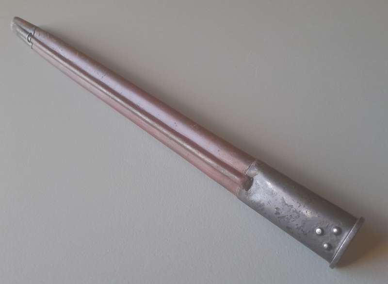 S.A. Police Issue 1907 Pattern Wilkinson Sword Bayonet With Leather Scabbard.