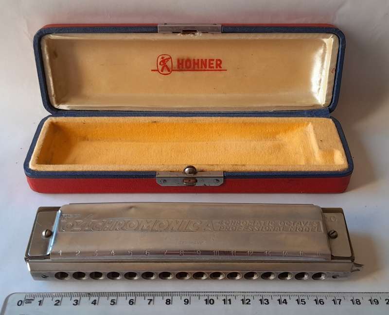 Vintage Hohner `64 Chromonica` Professional Harmonica In Original Case.