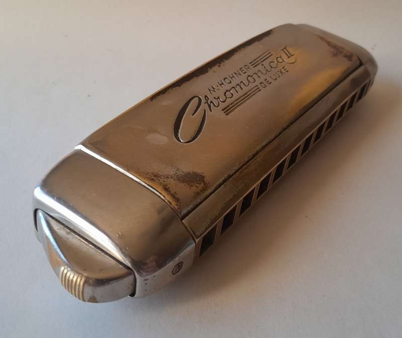 Vintage Hohner `Chromonica II De Luxe ` Harmonica.
