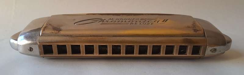 Vintage Hohner `Chromonica II De Luxe ` Harmonica.