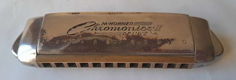Vintage Hohner `Chromonica II De Luxe ` Harmonica.