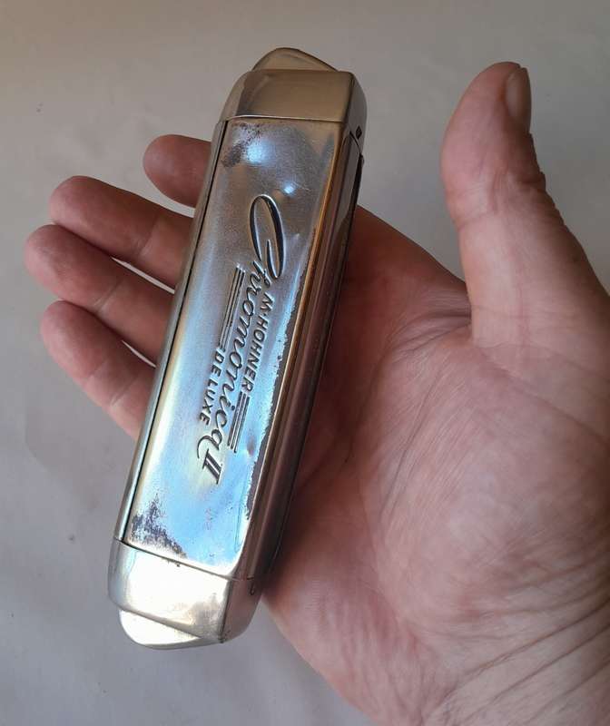 Vintage Hohner `Chromonica II De Luxe ` Harmonica.