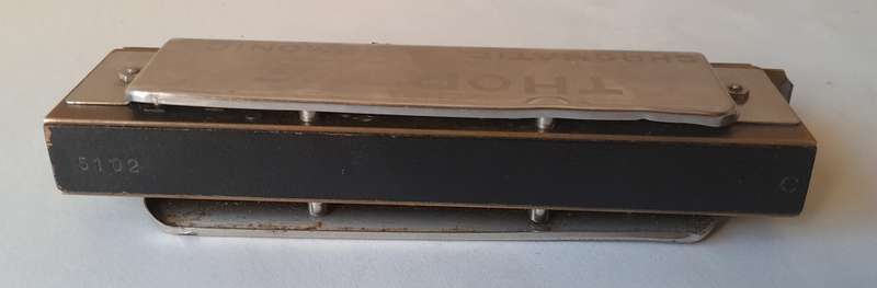 Vintage Swiss `Thorens` Chromatic Professional No. 10 Harmonica In Original Box.