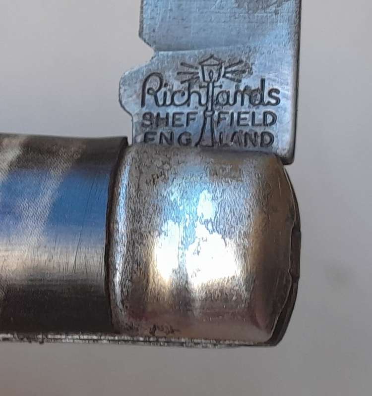 Vintage Richards Sheffield Folding Knife With Horn Handle.